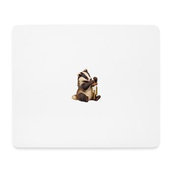 Dachs baut ein Windspiel - Mousepad (Querformat) - Weiß - Vorne