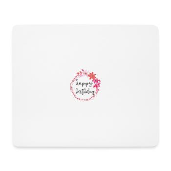 Happy Birthday Geburtstag Geschenk Blumen Mädchen - Mousepad (Querformat) - Weiß - Vorne
