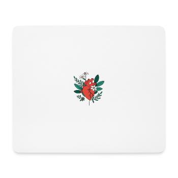 Anatomical Heart in Floral Bloom - Mouse Pad (horizontal) - white - Front