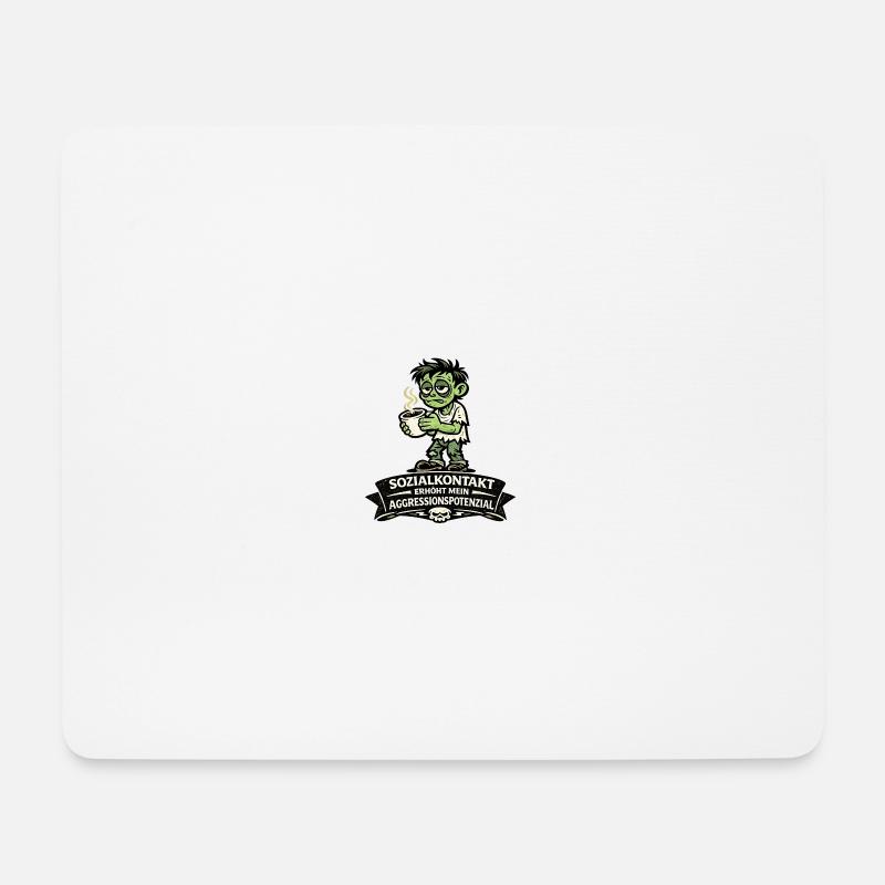 Zombie Kaffee Aggressionspotenzial - Mousepad (Querformat) - Weiß