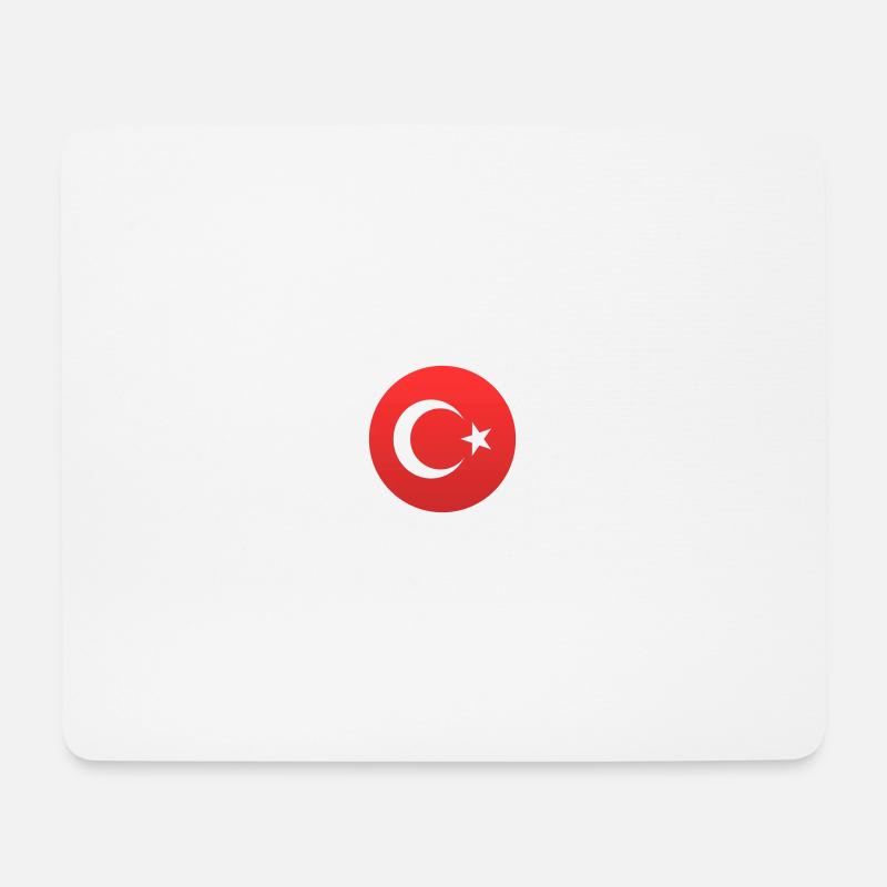 turkei flagge rund - Mousepad (Querformat) - Weiß