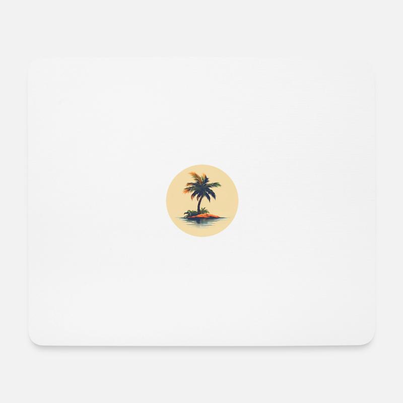 Palmen Insel - Mousepad (Querformat) - Weiß