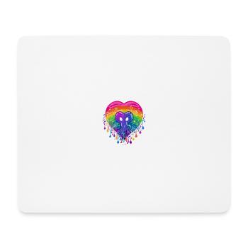 Cœur de méduse LGBTQAI+ - Tapis de souris (format paysage) - blanc - Devant