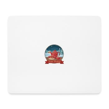 Rote Teekanne im Winterzauber - Mousepad (Querformat) - Weiß - Vorne