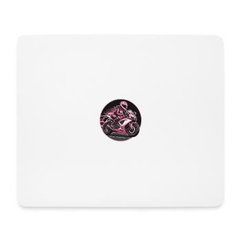 Un pilote rose sur une moto sportive - Tapis de souris (format paysage) - blanc - Devant