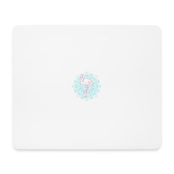 Flamingo-Mandala - Mousepad (Querformat) - Weiß - Vorne