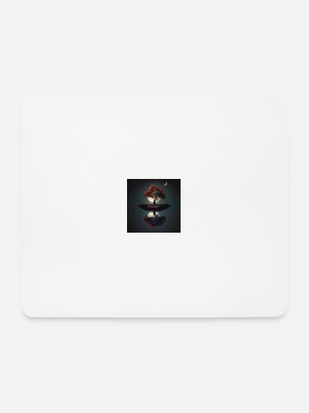 Verträumte Insel bei Nacht - Mousepad (Querformat) - Weiß