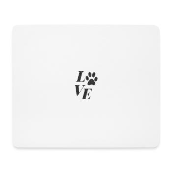 LOVE DOG PAWS BLACK GRUNGE - Mousepad (Querformat) - Weiß - Vorne