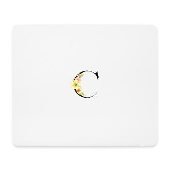 Elegant letter 'C' with flowers - Mouse Pad (horizontal) - white - Front