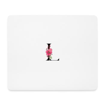 Elegant letter 'L' with flowers - Mouse Pad (horizontal) - white - Front