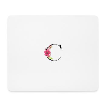 Elegant letter 'C' with flowers - Mouse Pad (horizontal) - white - Front