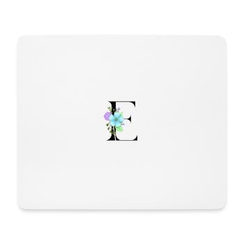 Elegant letter 'E' with flowers - Mouse Pad (horizontal) - white - Front