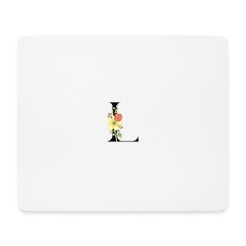 Elegant letter 'L' with flowers - Mouse Pad (horizontal) - white - Front