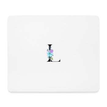 Elegant letter 'L' with flowers - Mouse Pad (horizontal) - white - Front