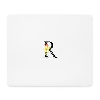 Elegant letter 'R' with flowers - Mouse Pad (horizontal) - white - Front