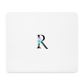 Elegant letter 'R' with flowers - Mouse Pad (horizontal) - white - Front
