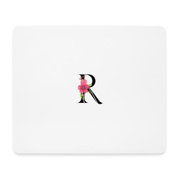 Elegant letter 'R' with flowers - Mouse Pad (horizontal) - white - Front