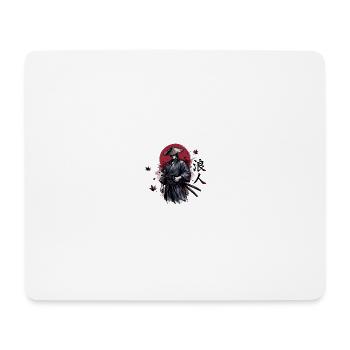 Schattensamurai im Herbstrot - Mousepad (Querformat) - Weiß - Vorne