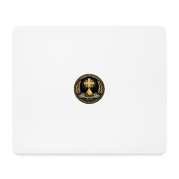 Kreuz Taufe Wellen Emblem - Mousepad (Querformat) - Weiß - Vorne