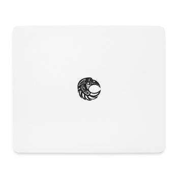 Totem corbeau rond noir - Tapis de souris (format paysage) - blanc - Devant
