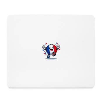 Dessin animé du héros du football français - Tapis de souris (format paysage) - blanc - Devant