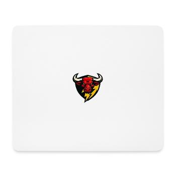 Roter Bullenblitz Schild - Mousepad (Querformat) - Weiß - Vorne