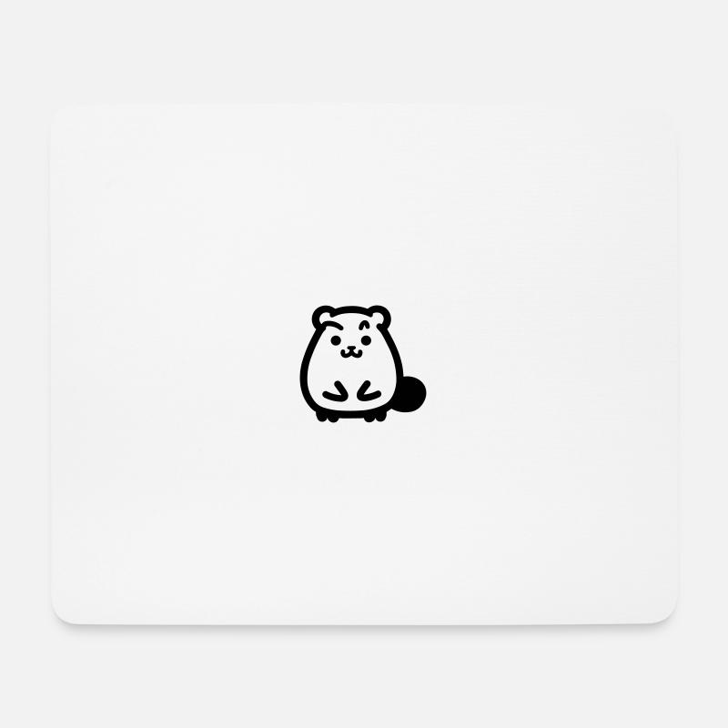 Castor - Tapis de souris (format paysage) - blanc