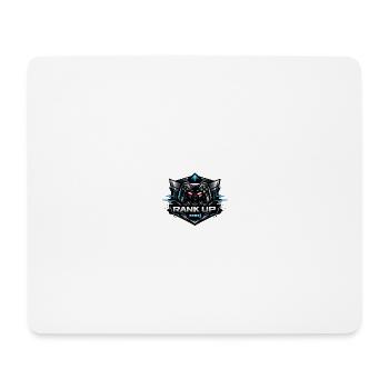 Rangauf Logo: Gaming-Rüstungsemblem - Mousepad (Querformat) - Weiß - Vorne
