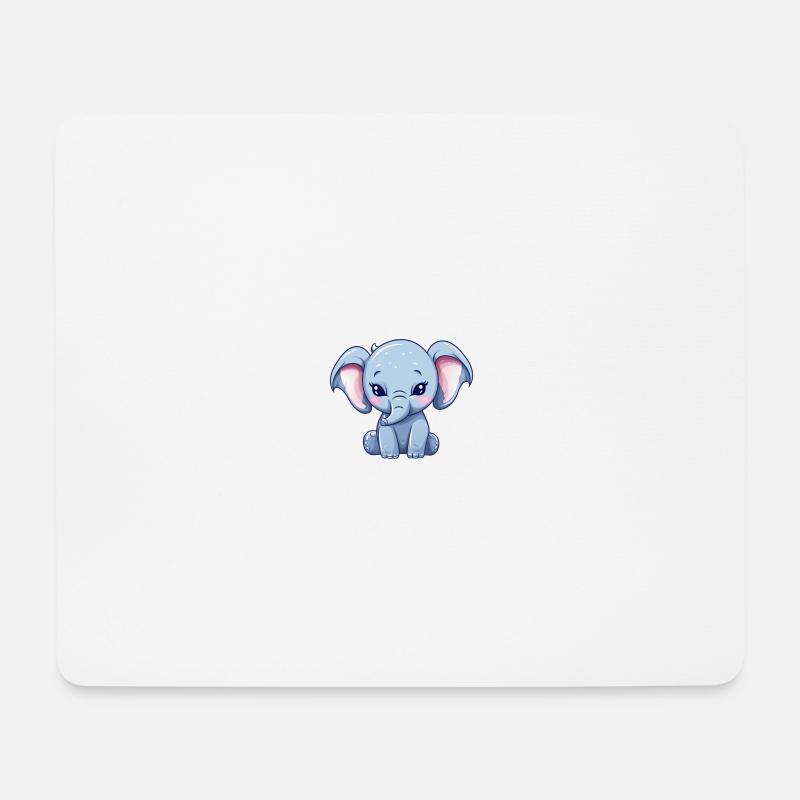 Kawaii Elephant - Mouse Pad (horizontal) - white