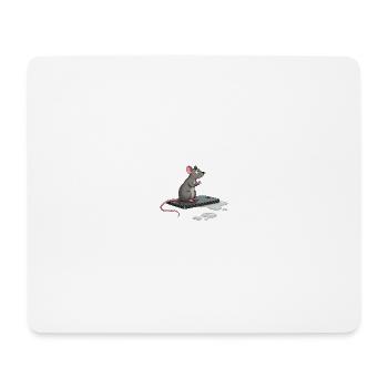 Rat on iPhone - Mousepad (Querformat) - Weiß - Vorne