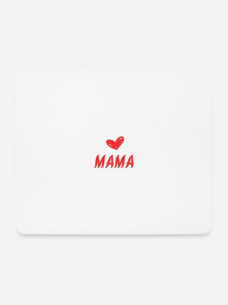Rotes Herz Mama Handlettering - Mousepad (Querformat) - Weiß