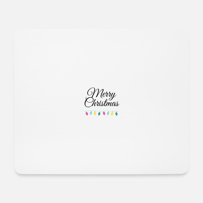 Joyeux Noël avec des guirlandes lumineuses - Tapis de souris (format paysage) - blanc