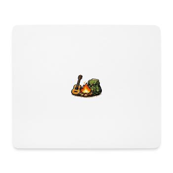 Lagerfeuer Gitarre Abenteuer - Mousepad (Querformat) - Weiß - Vorne