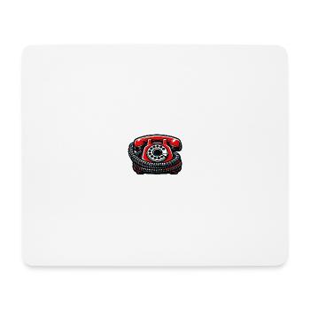 Roter Retro Telefon Illustration - Mousepad (Querformat) - Weiß - Vorne