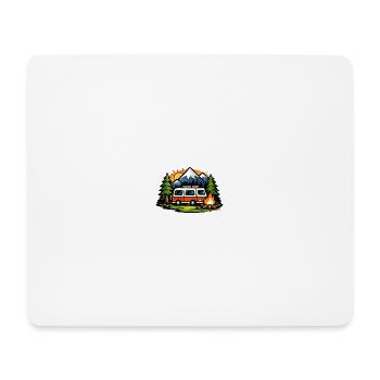 Bergcamping Wagen - Mousepad (Querformat) - Weiß - Vorne