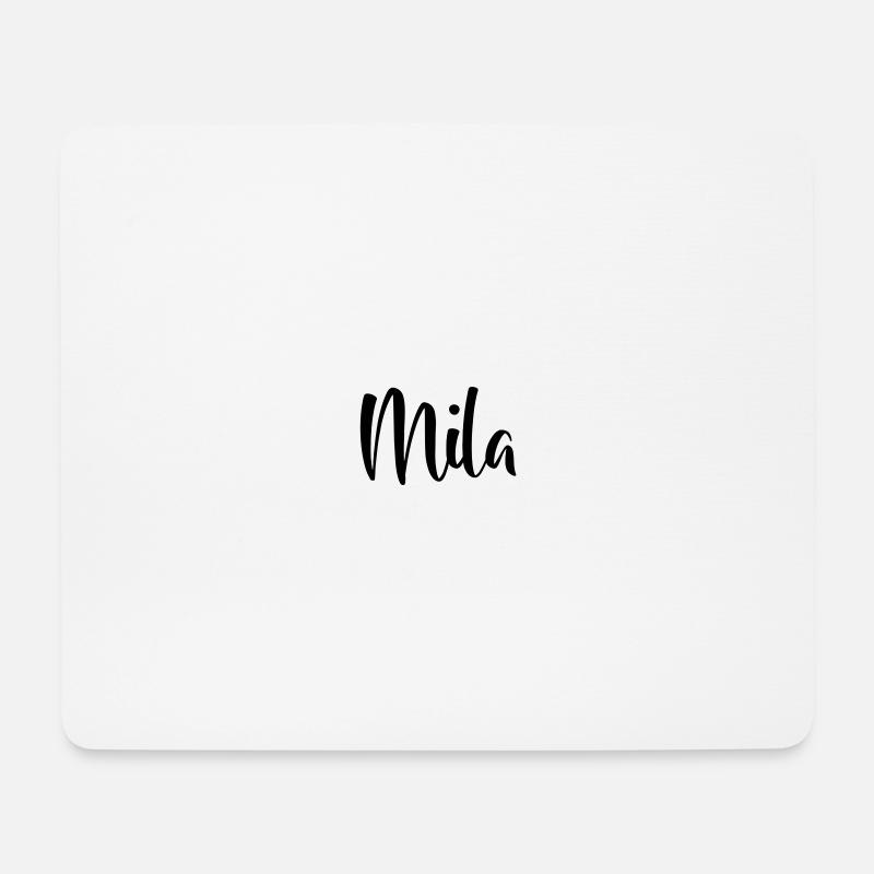 Name - Mila - Mousepad (Querformat) - Weiß