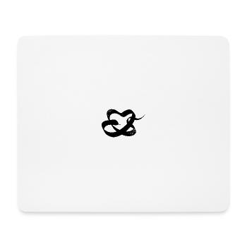 Schwarze Herzförmige schlange - Mousepad (Querformat) - Weiß - Vorne