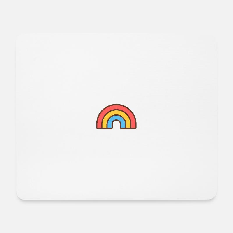 Heller Retro-Regenbogen - Mousepad (Querformat) - Weiß