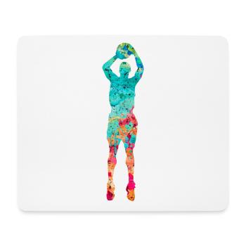 Joueurs de basket-ball - PopArt - Tapis de souris (format paysage) - blanc - Devant