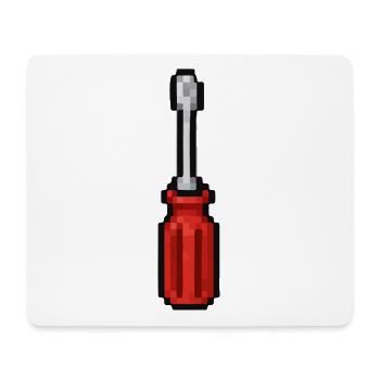 Pixel Schraubendreher Rot - Mousepad (Querformat) - Weiß - Vorne