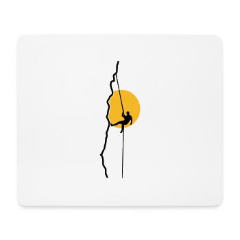 Climber rappelling in the sunset - Mouse Pad (horizontal) - white - Front