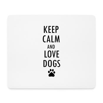 GARDER CALME ET AMOUR CHIENS chien amoureux des chiens - Tapis de souris (format paysage) - blanc - Devant