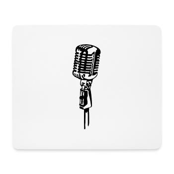 Retro Mikrofon - Mousepad (Querformat) - Weiß - Vorne