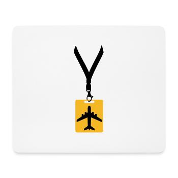 badge ligne avion avion mouche pilote vol voyage j - Tapis de souris (format paysage) - blanc - Devant