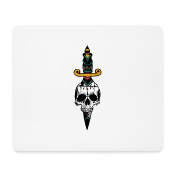 skull head of death dagger knife dagger old - Mouse Pad (horizontal) - white - Front