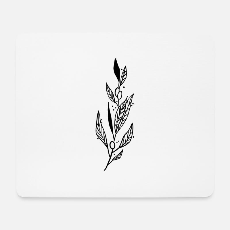Oliven Ast - Mousepad (Querformat) - Weiß