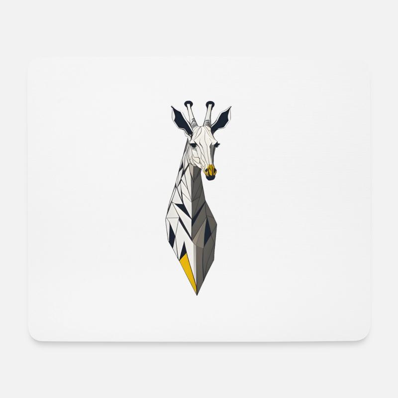 Minimalistische Giraffe - Mousepad (Querformat) - Weiß