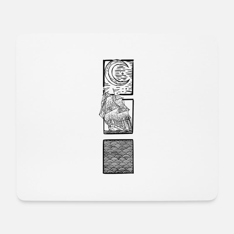 Moon Ship - Mouse Pad (horizontal) - white