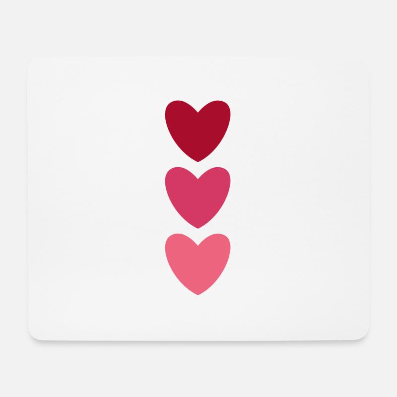 Herz Herz Herz - Mousepad (Querformat) - Weiß