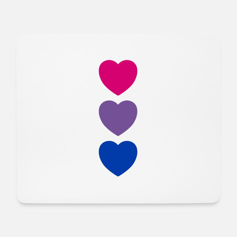 Hearts Bi Flag Colors Subtle Pride - Mouse Pad (horizontal) - white